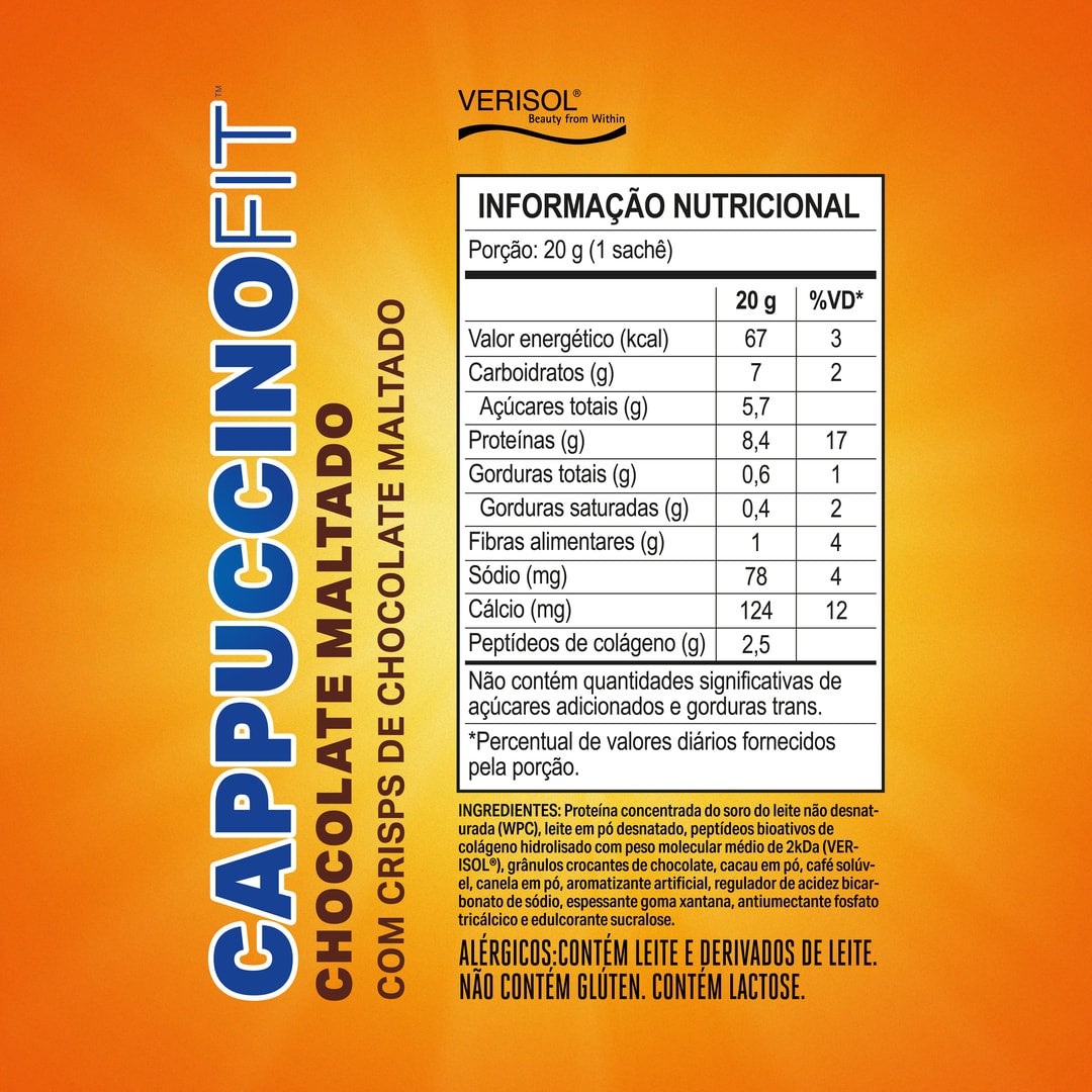 Cappuccino Fit Sachê 20g | Sabor Chocolate Maltado