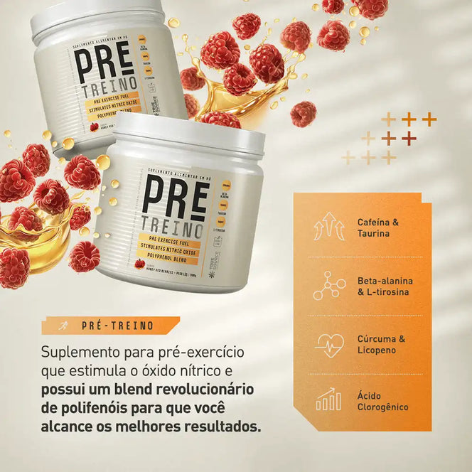 Pré Treino Sport Line Honey Red Berries 390g - True