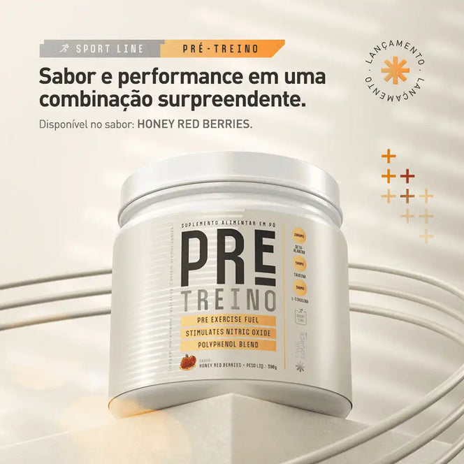Pré Treino Sport Line Honey Red Berries 390g - True