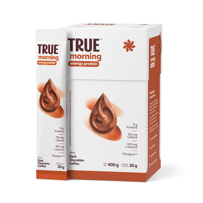 True Morning Energy Protein - Sabor Dark Chocolate Coffee 20g