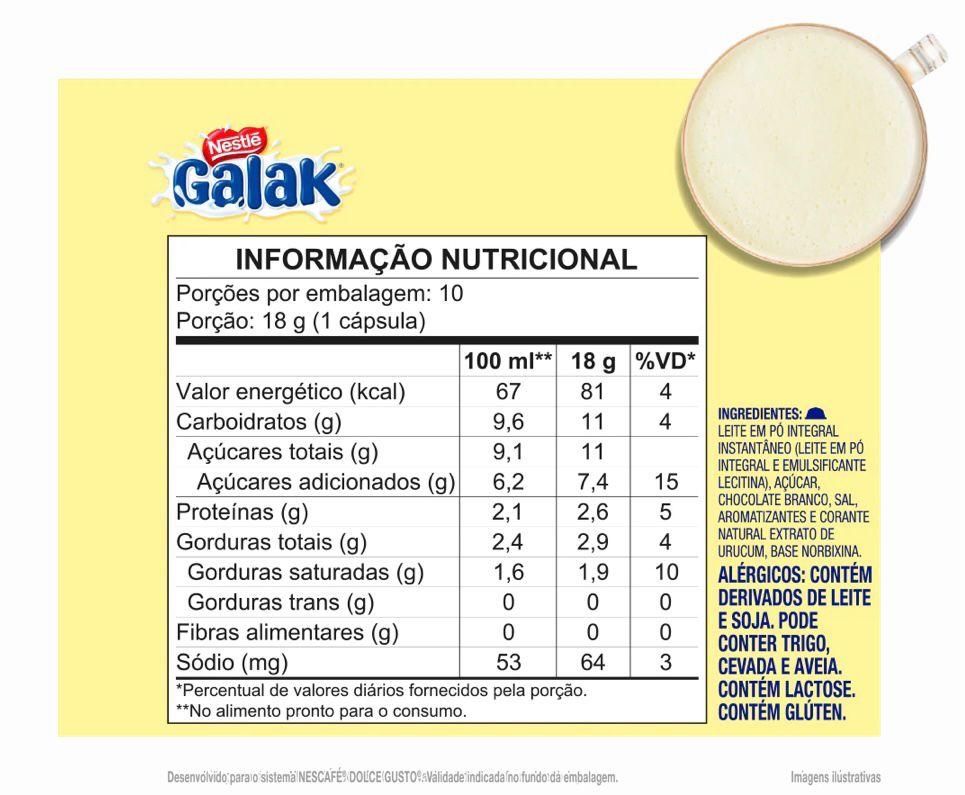 Cápsula Dolce Gusto sabor Galak