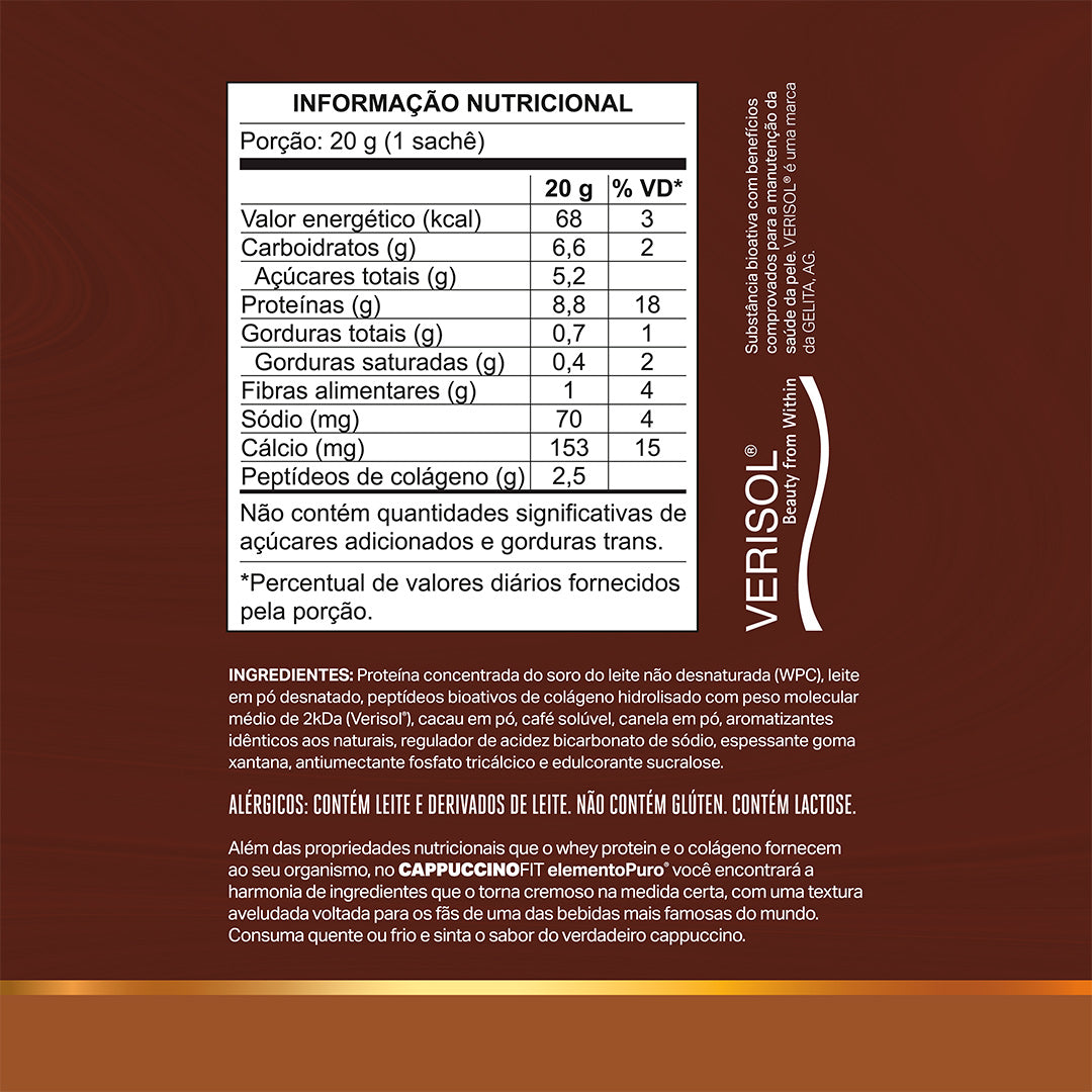 Cappuccino Fit Sachê 20g | Sabor Chocolate Belga