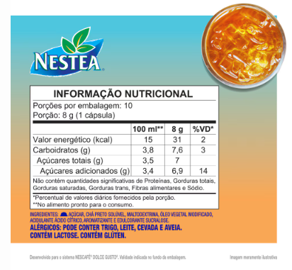 Cápsula Dolce Gusto sabor Nestea Pessego