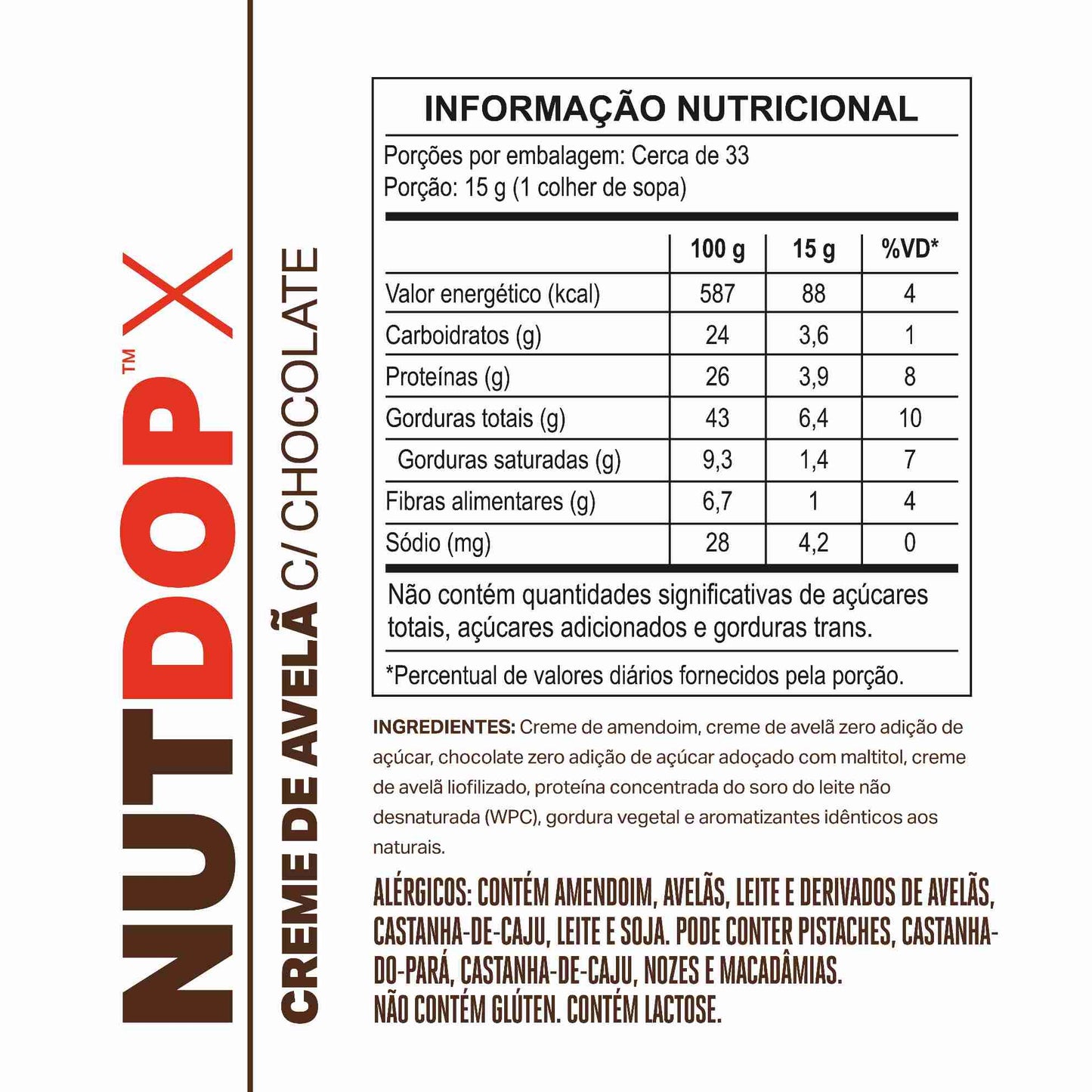 Creme de Amendoim NUTDOP X 500g | Sabor Avelã c/ Chocolate