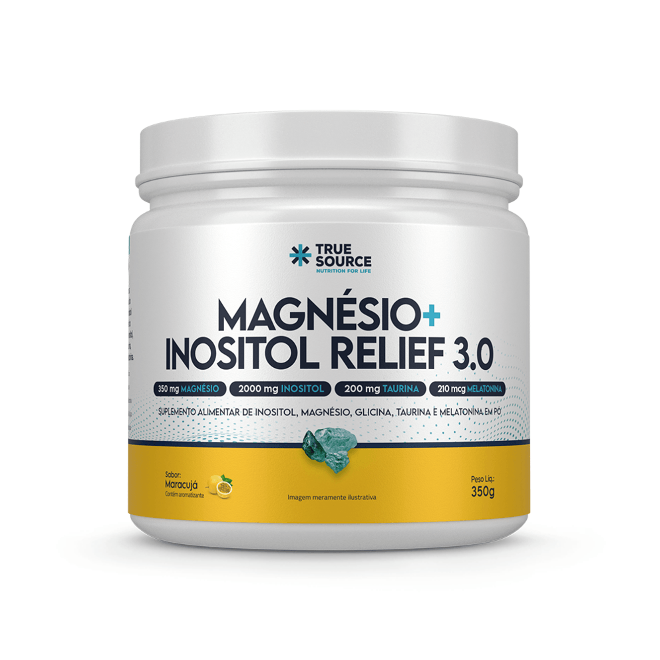Magnésio + Inositol RELIEF 3.0 sabor Maracujá 350G TRUE SOURCE