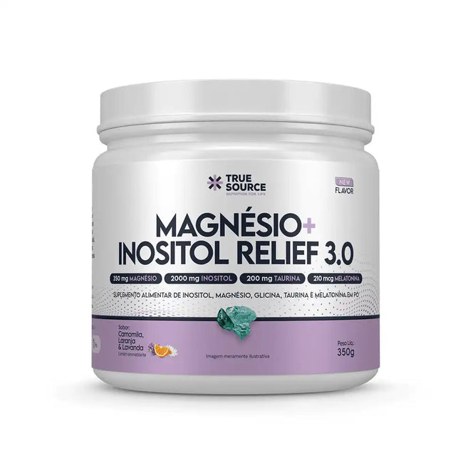 Magnésio + Inositol RELIEF 3.0 sabor Camomila, Laranja e Lavanda 350G TRUE SOURCE