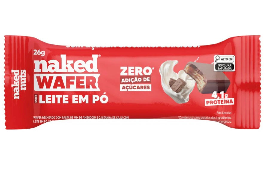 Naked Wafer Leite em pó Chocolate Preto 26g