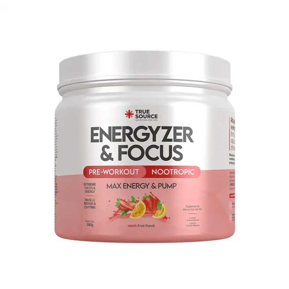 Pré Treino Energyzer & Focus sabor Fruit Punch 360g (Versão com cafeína)