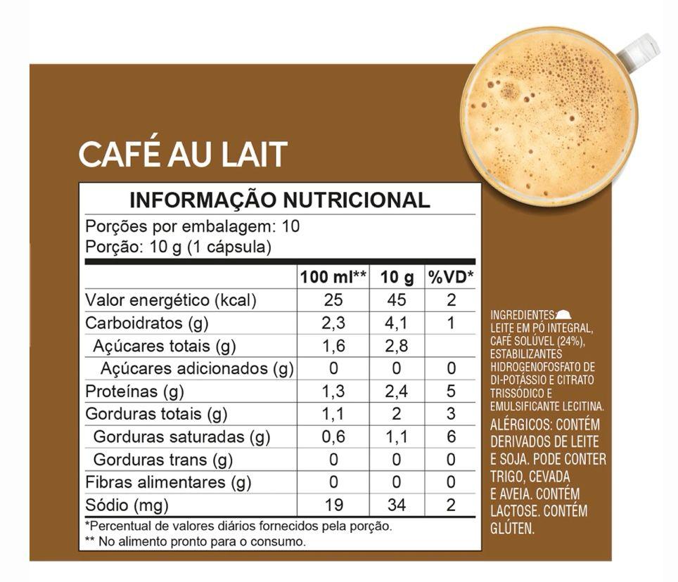 Cápsula Dolce Gusto sabor Café Au Lait