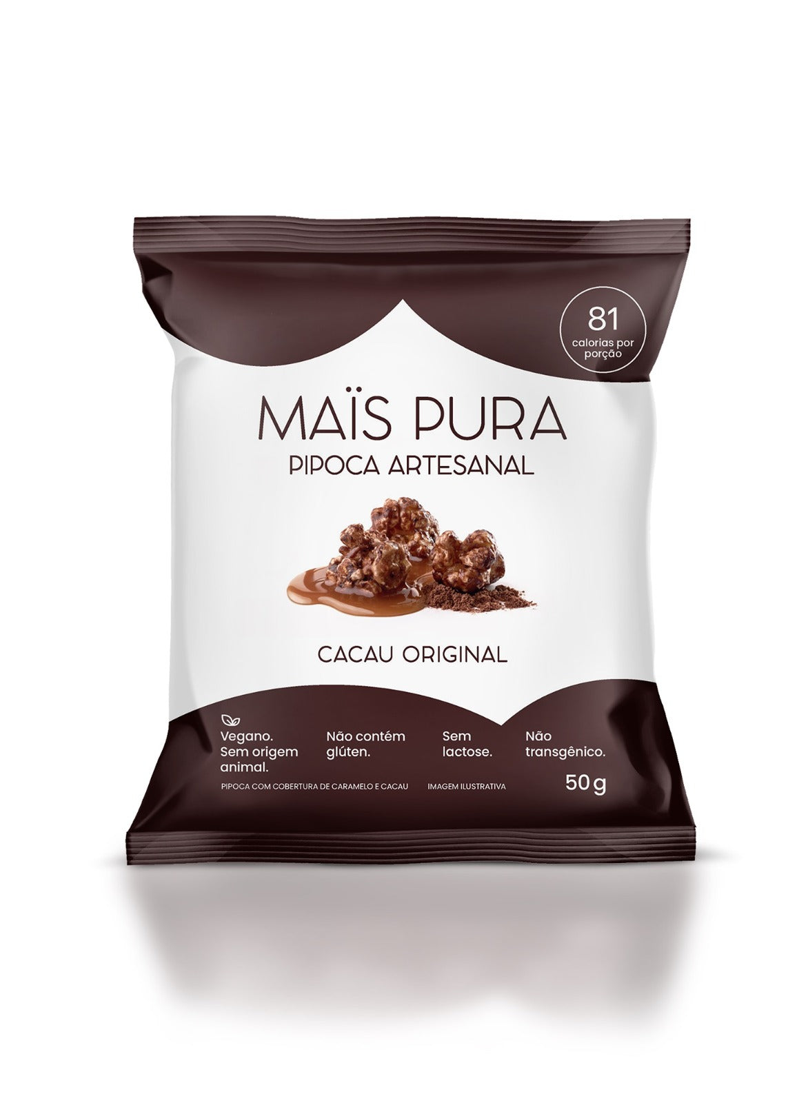 Pipoca Artesanal Maïs Pura - Sabor Cacau Original 50g
