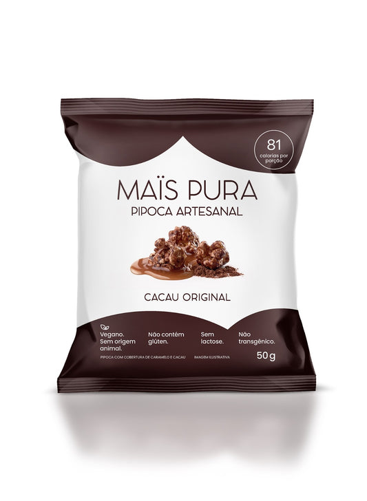 Pipoca Artesanal Maïs Pura - Sabor Cacau Original 50g