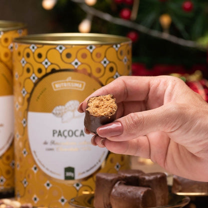 Paçoca de Amendoim coberta com chocolate 70% C/15un.
