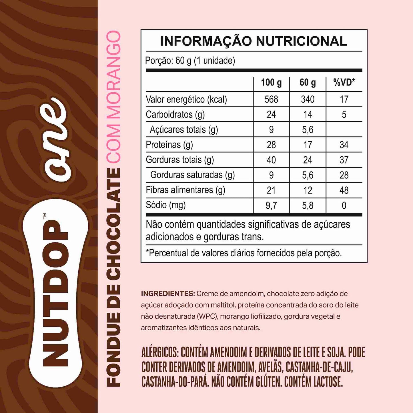 Creme NUTDOP ONE 60g | Sabor Fondue de Chocolate