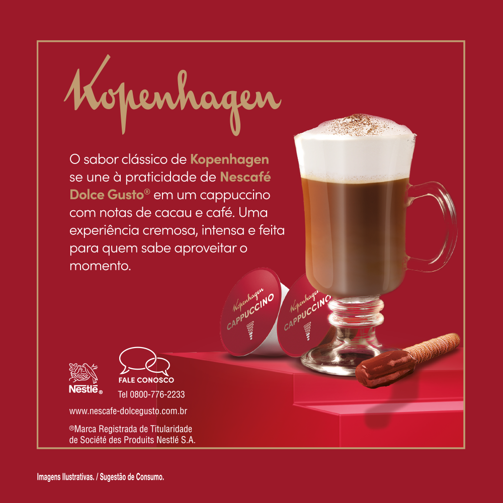 Cápsula Dolce Gusto sabor Cappuccino Kopenhagen