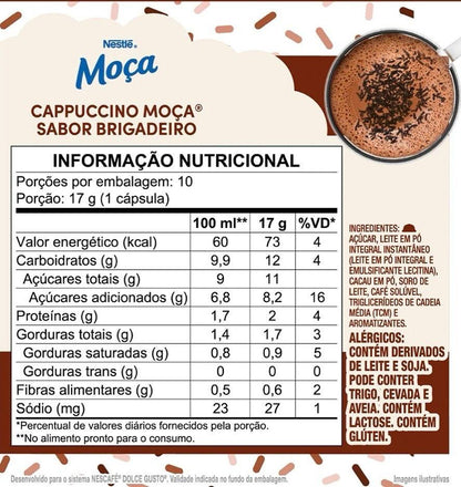 Cápsula Dolce Gusto sabor Cappuccino Moça Brigadeiro