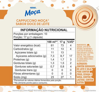 Cápsula Dolce Gusto sabor Cappuccino Moça Doce de leite