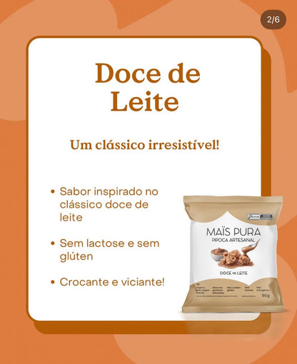 Pipoca Artesanal Maïs Pura - Sabor Doce de Leite 50g
