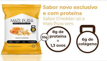 Pipoca Artesanal PRO Maïs Pura - Sabor Queijo Cheddar 30g