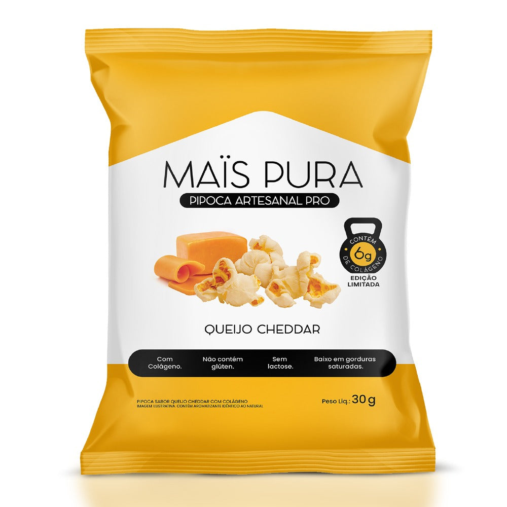 Pipoca Artesanal PRO Maïs Pura - Sabor Queijo Cheddar 30g