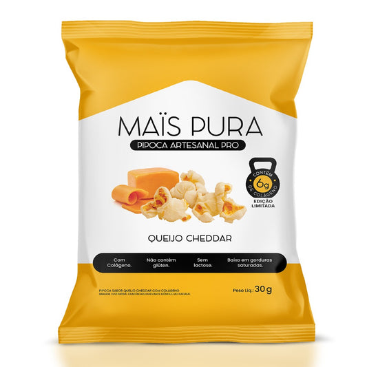 Pipoca Artesanal PRO Maïs Pura - Sabor Queijo Cheddar 30g