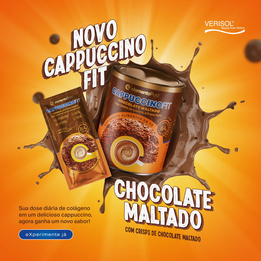 Cappuccino Fit Sachê 20g | Sabor Chocolate Maltado