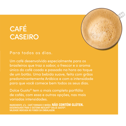 Cápsula Dolce Gusto sabor Café Caseiro