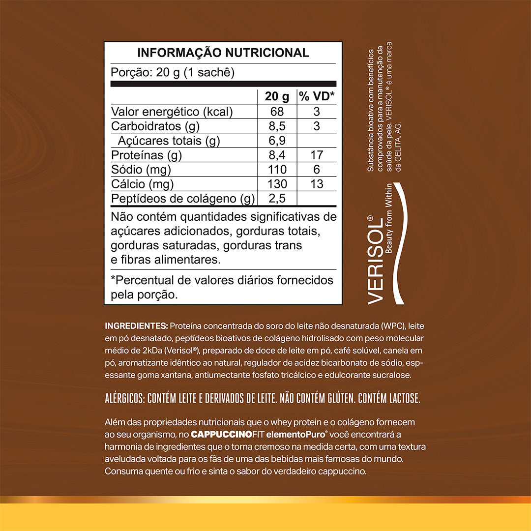 Cappuccino Fit Sachê 20g | Sabor Doce de leite Argentino
