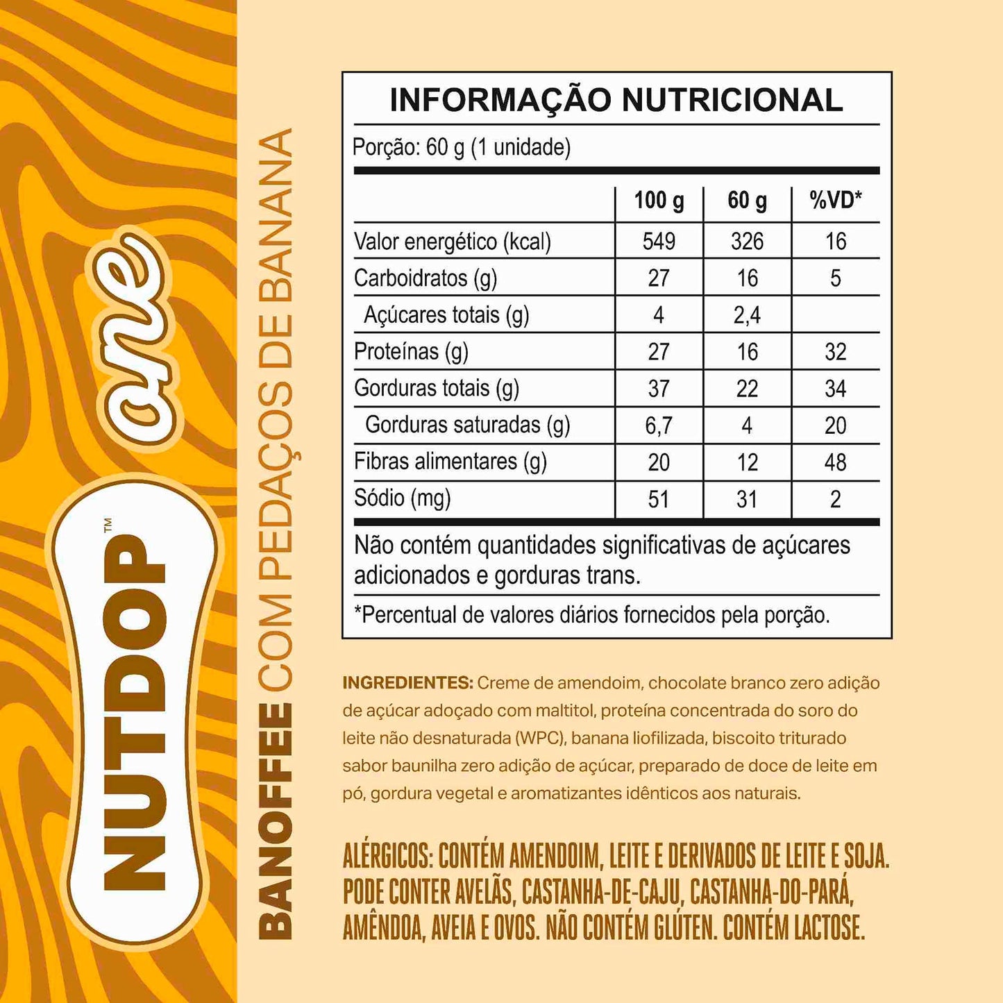Creme NUTDOP ONE 60g - Sabor Banoffee