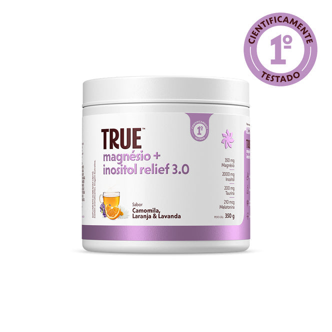 Magnésio + Inositol RELIEF 3.0 sabor Camomila, Laranja e Lavanda 350G TRUE SOURCE