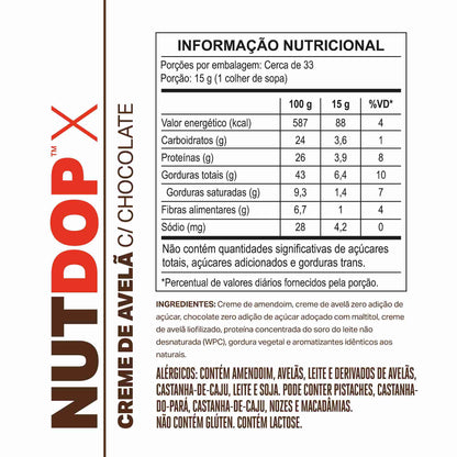 Creme de Amendoim NUTDOP X 500g | Sabor Avelã c/ Chocolate