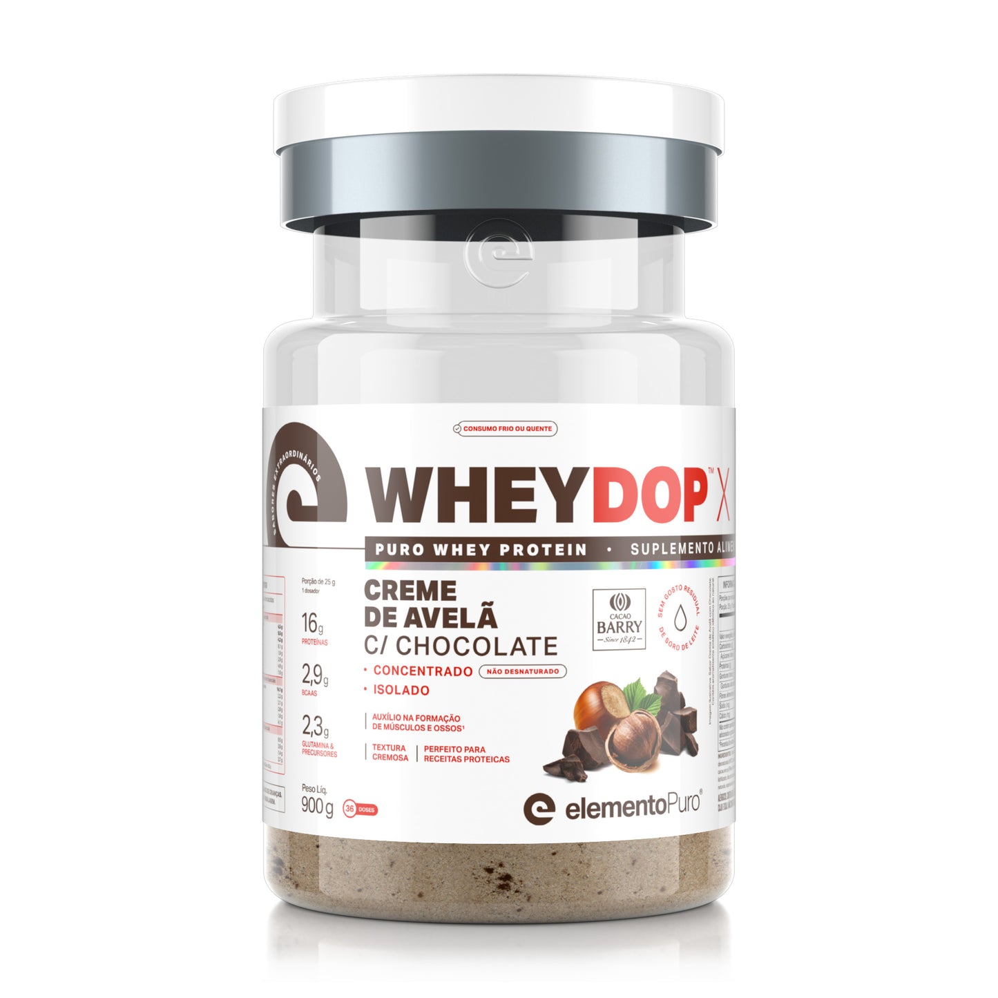WHEYDOP X 900g | Sabor Creme de Avelã c/Chocolate