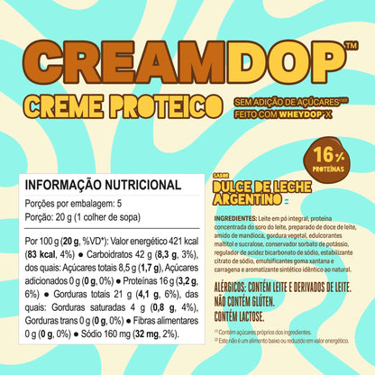 Creme Proteico CREAMDOP - Sabor Doce de leite Argentino 100g