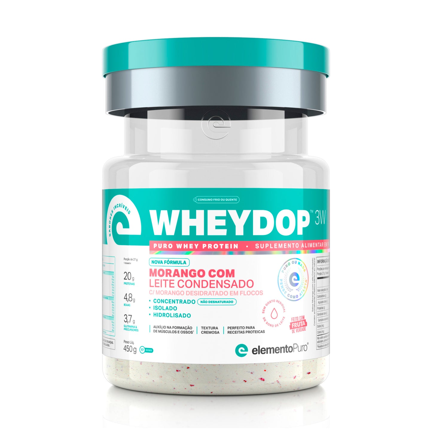 WHEYDOP 3W 450g | Sabor Morango c/ Leite Condensado