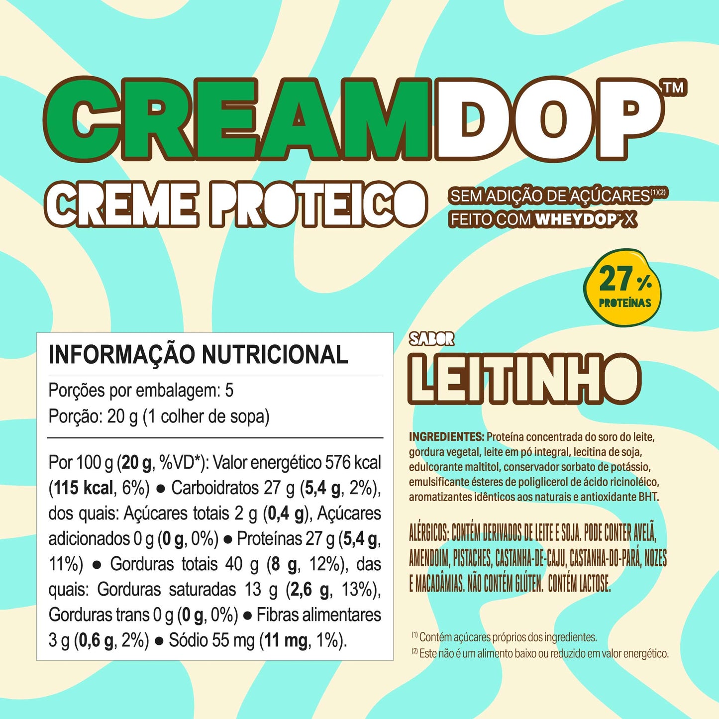 Creme Proteico CREAMDOP - Sabor Leitinho 100g