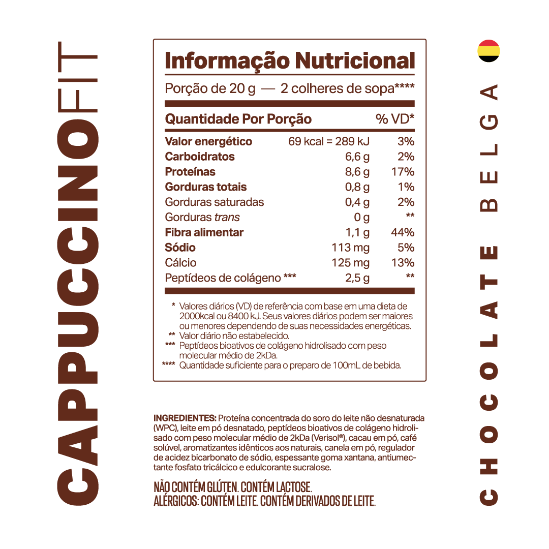 Cappuccino Fit 200g | Sabor Chocolate Belga