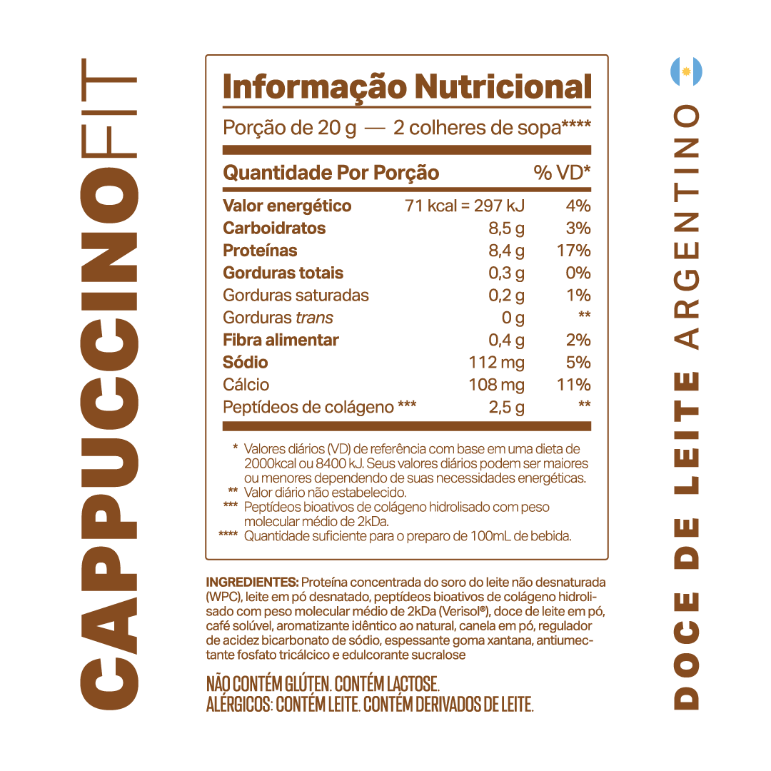 Cappuccino Fit 200g | Sabor Doce de Leite Argentino