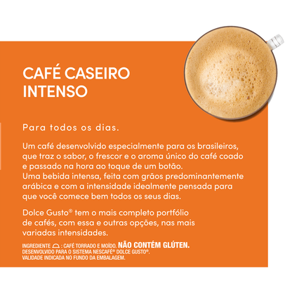 Cápsula Dolce Gusto sabor Café Caseiro Intenso