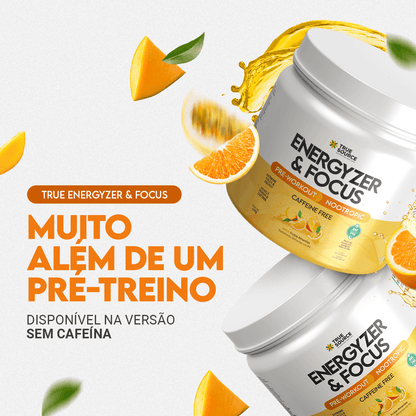 Pré Treino Energyzer & Focus sabor Frutas Amarelas 450g (SEM CAFEÍNA)