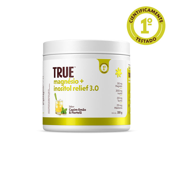 Magnésio + Inositol RELIEF 3.0 sabor Capim Limão e Hortelã 350G TRUE SOURCE