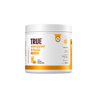 Pré Treino Energyzer & Focus sabor Frutas Amarelas 450g (SEM CAFEÍNA)