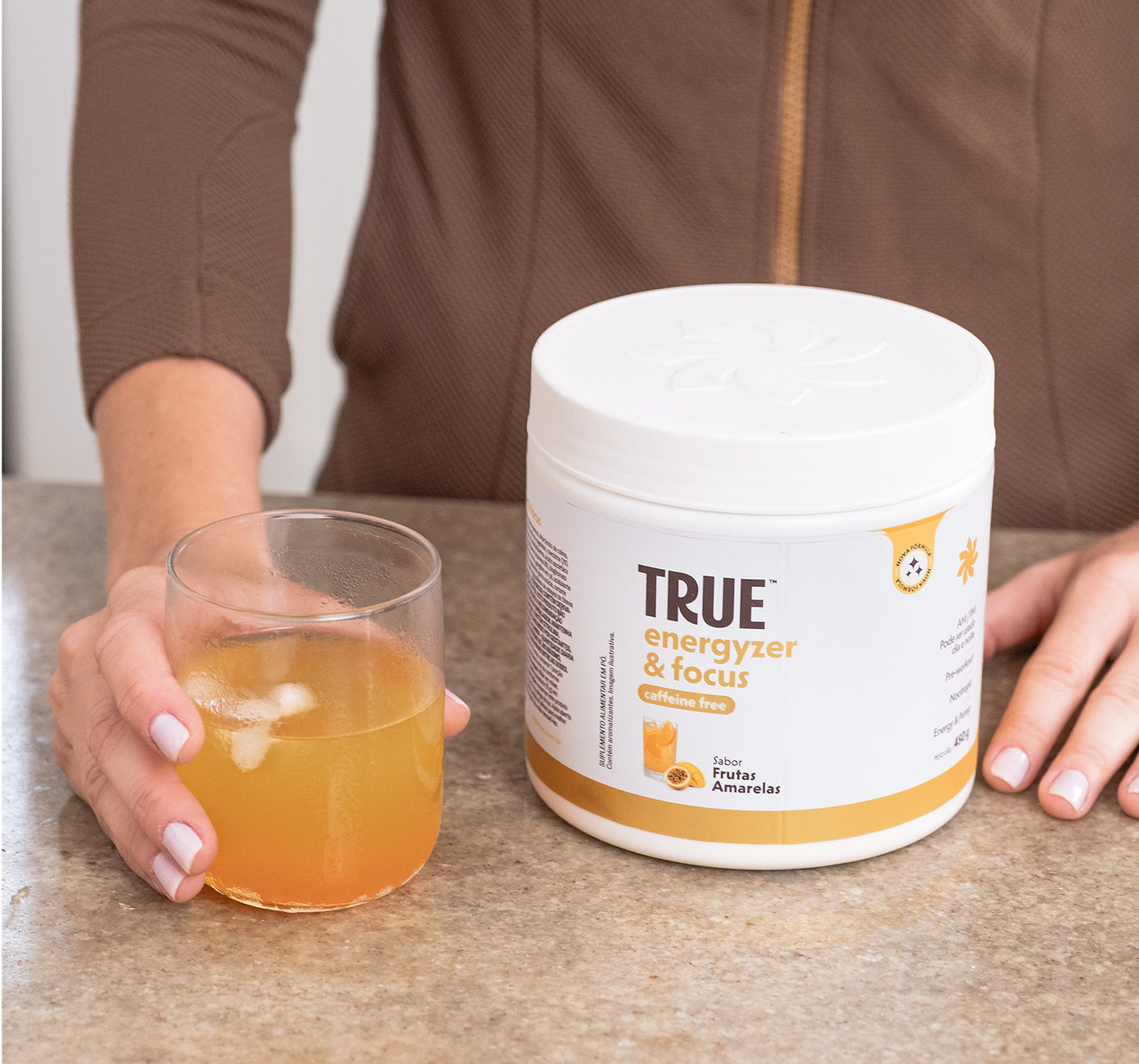 Pré Treino Energyzer & Focus sabor Frutas Amarelas 450g (SEM CAFEÍNA)