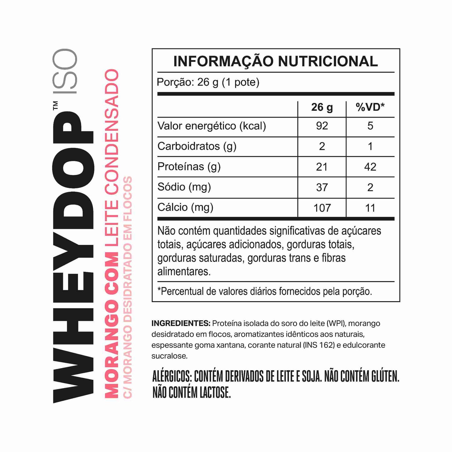 Monodose WHEYDOP ISO 26g | Sabor Morango com Leite Condensado