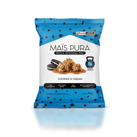 Pipoca Artesanal Pro Maïs Pura - Sabor Cookies N Cream 50g