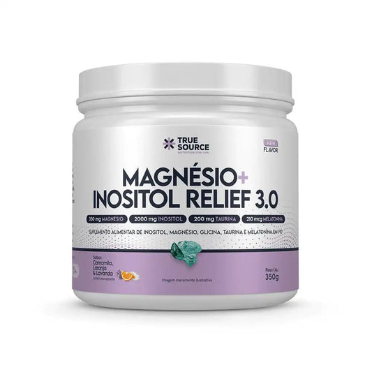 Magnésio + Inositol RELIEF 3.0 sabor Camomila, Laranja e Lavanda 350G TRUE SOURCE