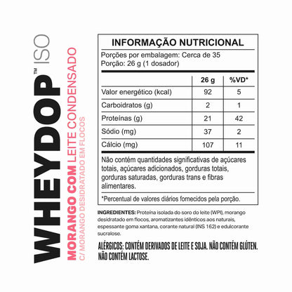 WHEYDOP ISO 900g | Sabor Morango com leite Condensado