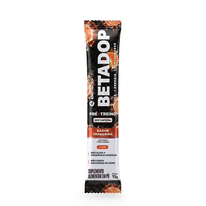 Pré Treino Betadop Sachê 15g - Sabor Tangerina (Sem Cafeína)