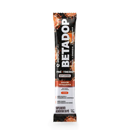 Pré Treino Betadop Sachê 15g - Sabor Tangerina (Sem Cafeína)