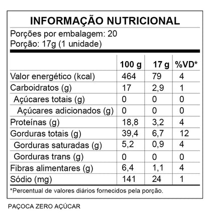 Paçoca Zero Açúcar c/20un