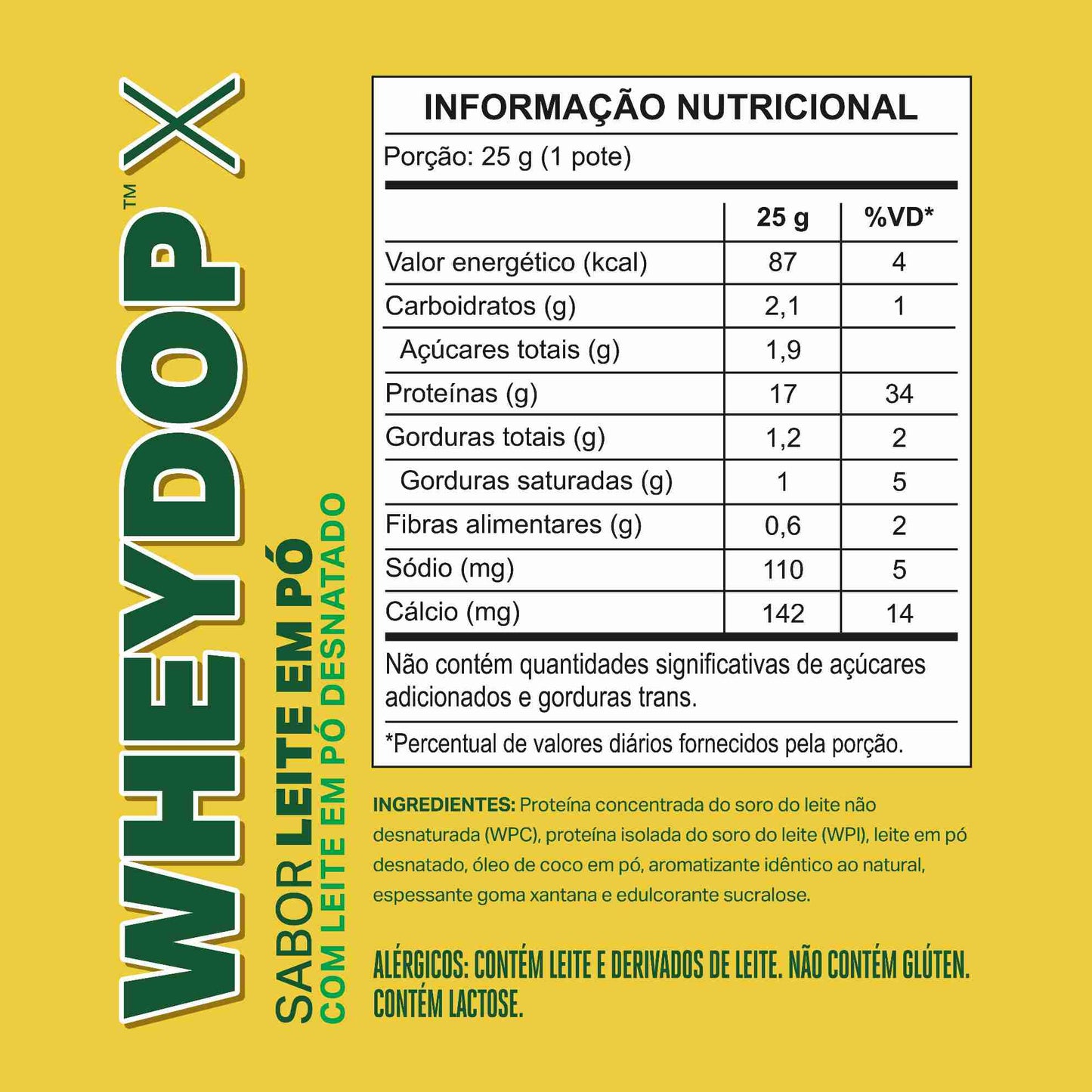 Monodose WHEYDOP X 25g | Sabor Leite em Pó