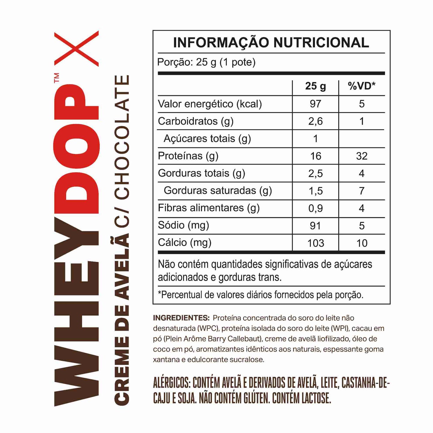 Monodose WHEYDOP X 25g | Sabor Creme de Avelã c/Chocolate